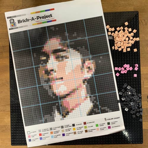 brickaproject 客製化專屬人物樂高化積木畫40x40cm