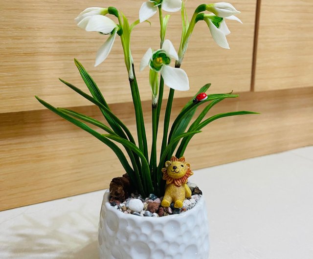 模擬粘土スノードロップの花が在庫あり - ショップ tinahouse 観葉植物