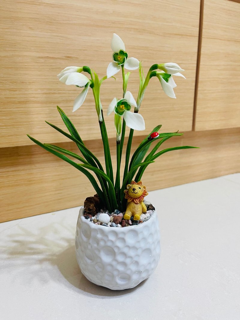 Simulated clay snowdrop flowers in stock - ตกแต่งต้นไม้ - ดินเหนียว 