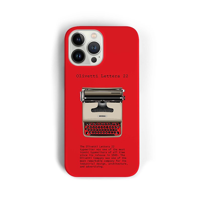 タイプライターOlivettiLettera-赤い電話ケース - スマホケース - プラスチック レッド