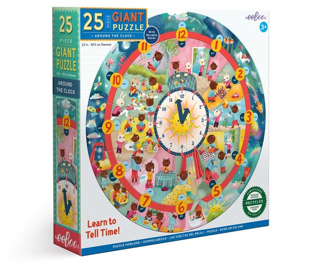 eeBoo 25 piece circular puzzle- Clock Around the Clock 25 piece