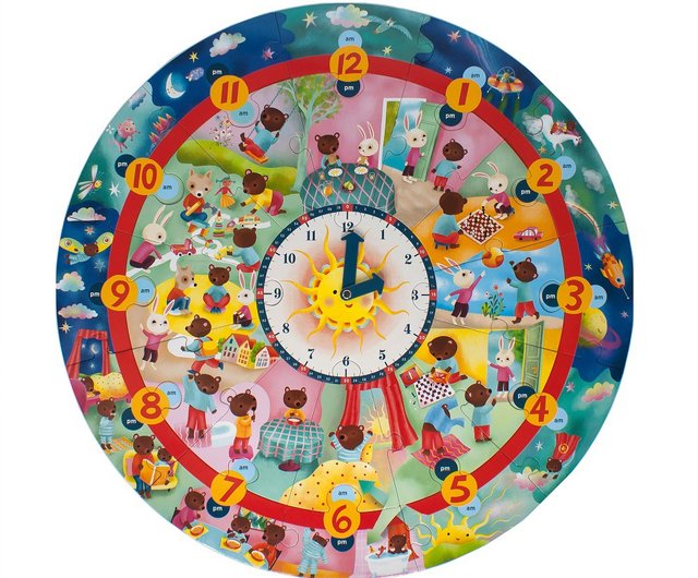 eeBoo 25 piece circular puzzle- Clock Around the Clock 25 piece