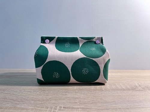 A-Li布屋 【現貨】日本進口布料圓點衛生紙套 綠色、黑色2色