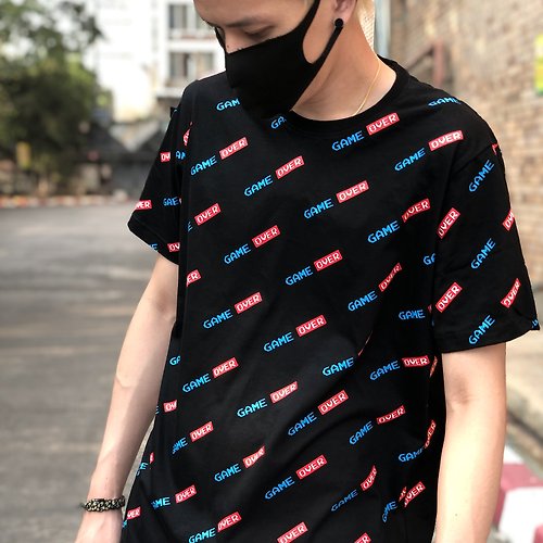 IXOHOXI Flagship Store Game Over pattern T-Shirt Cotton 100% (IA-107)