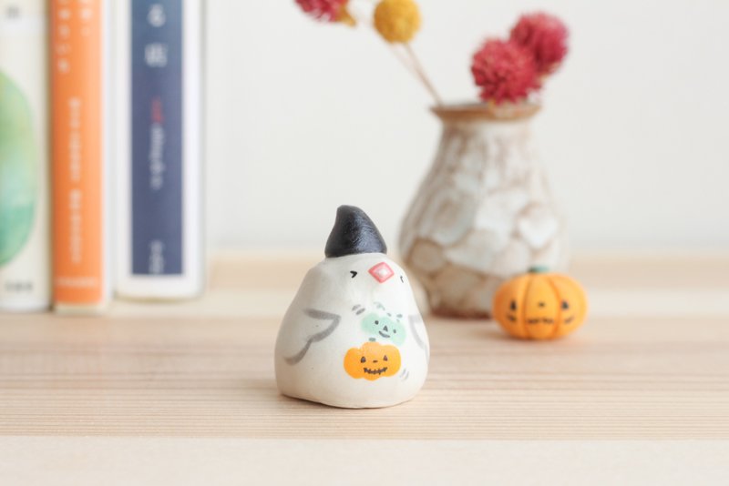 【HALLOWEEN BIRD】pumpkins - ของวางตกแต่ง - ดินเผา สีดำ