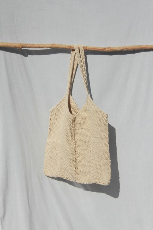 intabrand Re-shape ,Cream Tote Bag ,Market Bag ,Cream / Beige Crochet Bag ,Shopping Bag