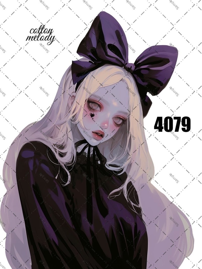 original sticker no.4079 人物ステッカー オリジナルステッカー オリジナル人物ステッカー 装飾ステッカー cotton melody - 貼紙 - 紙 