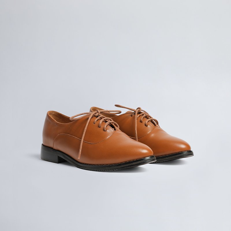 Tea Date with Oxfords_Toffee - Women's Leather Shoes - Genuine Leather Brown