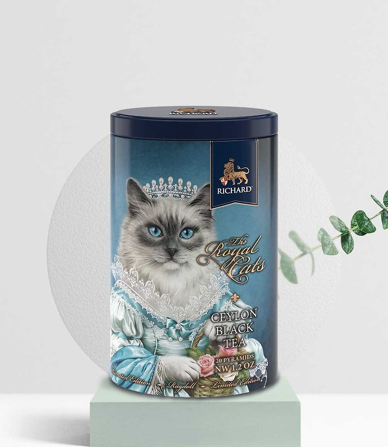 皇家布偶貓經典紅茶鐵罐 限量收藏 特別伴手禮 交換過節禮物 品味 - 茶葉/茶包 - 其他金屬 藍色