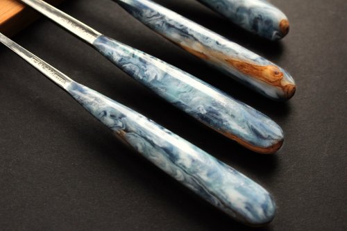 Unique cutlery set, custom silverware set. Spoon,fork,knife. Modern table  decor. - Shop Wood and Epoxy Cutlery & Flatware - Pinkoi