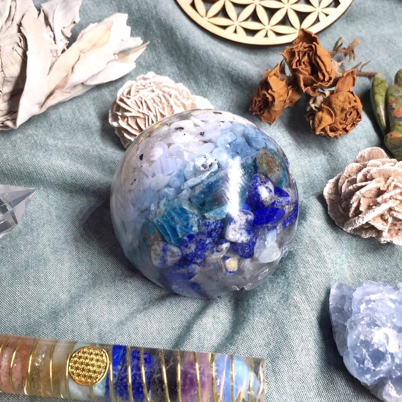 Orgonite 能量球 — 海王星 - 擺飾/家飾品 - 寶石 藍色