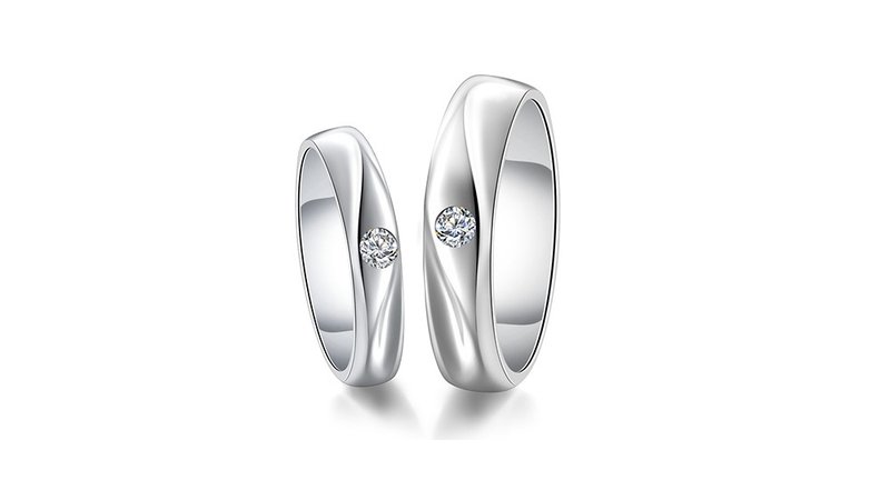 結婚對戒 婚戒 /Cherie & Cheri 親愛的 10分鑽石戒指 - 對戒 - 鑽石 銀色
