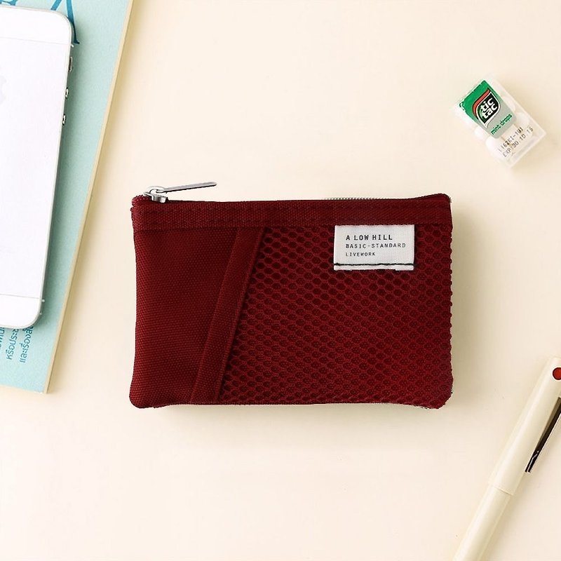 Livework Leisure Double Double Folding Ticket Card Coin Purse V2-Raspberry Raspberry Red, LWK56252 - Coin Purses - Nylon Red