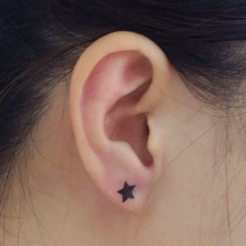【Fantasy】Geometric Black Stars【Pseudo】Earrings/Earrings 2.0 - ต่างหู - วัสดุอื่นๆ สีดำ