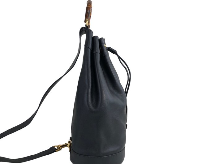日本直送 名牌中古包 】GUCCI グッチ バンブー レザー 巾着