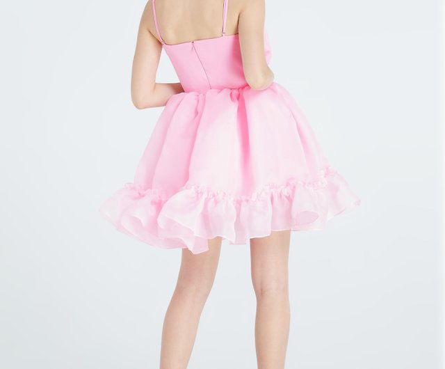 Lisa shocking pink organza mini dress ...