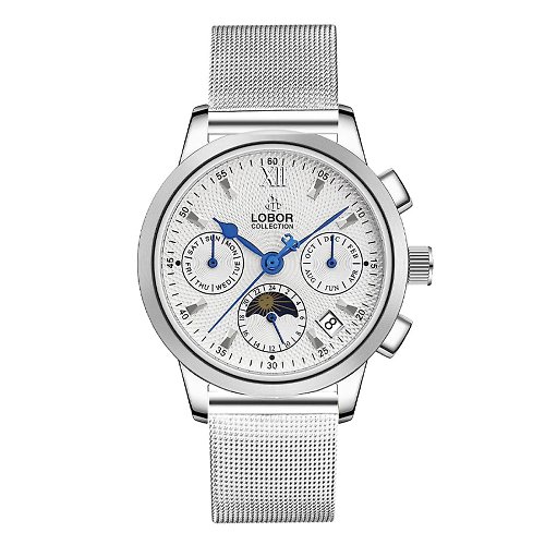 LOBOR Watches 【2色可選】LOBOR Cellini系列 35mm鋼帶女錶 多功能機械手錶