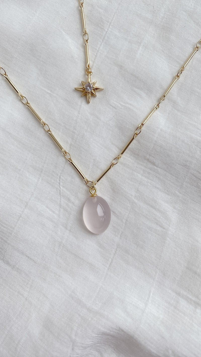 Crystal Necklaces Pink - Rose Quartz Celestial Star Multi-way Necklace