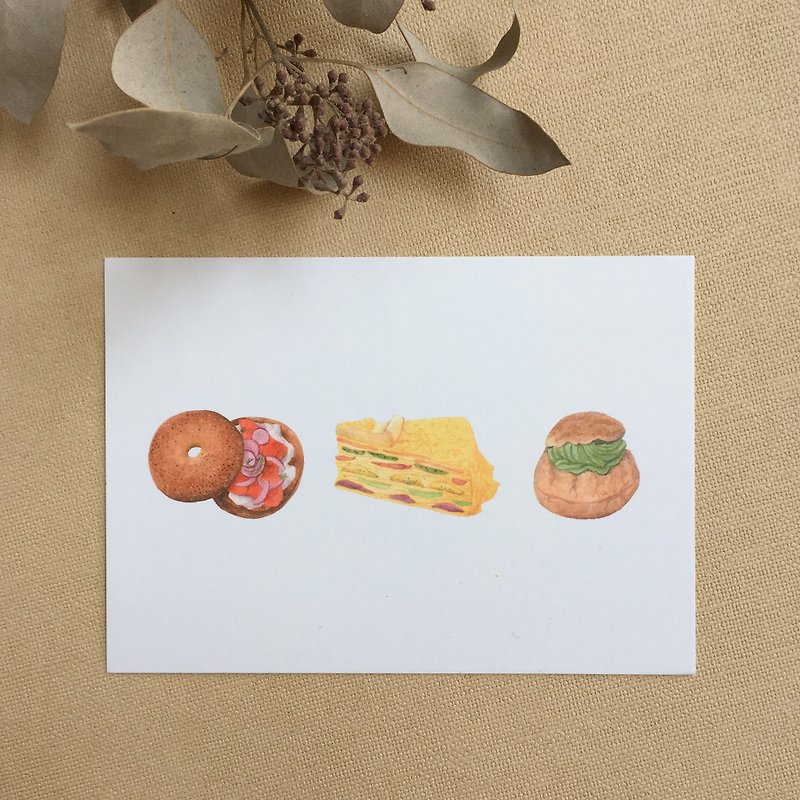 Morning Table Postcard - การ์ด/โปสการ์ด - กระดาษ สีนำ้ตาล