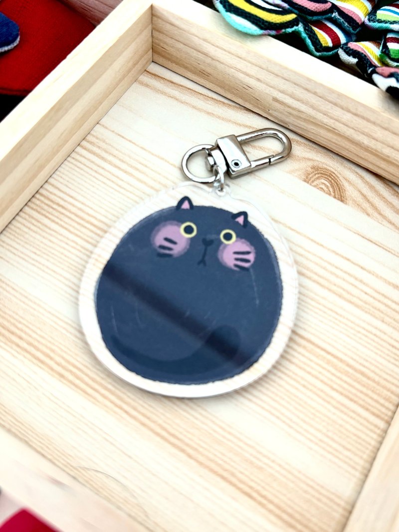 Black Cat Acrylic Keychain - Keychains - Acrylic 