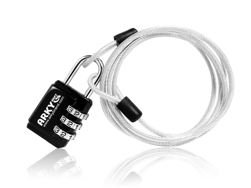 Anti-theft backpack accessories-multi-purpose steel rope code lock - อื่นๆ - โลหะ สีดำ