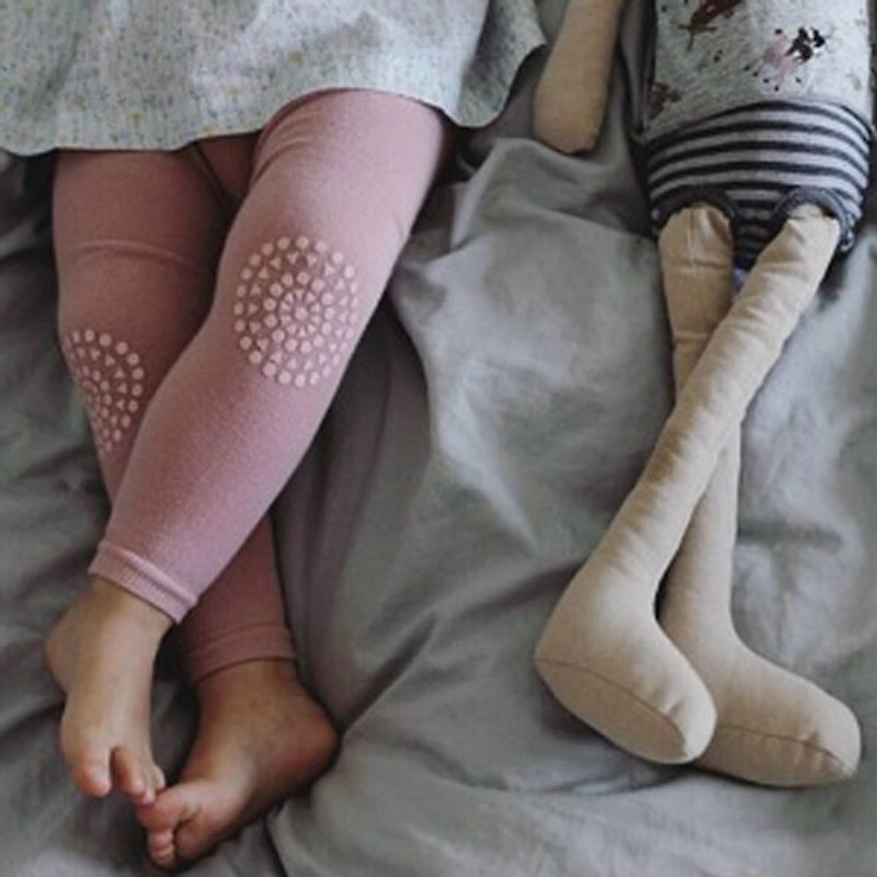 GoBabyGo Creeping Knee Leggings - Grey Rose Leggins - Dusty Rose - Other - Cotton & Hemp Pink