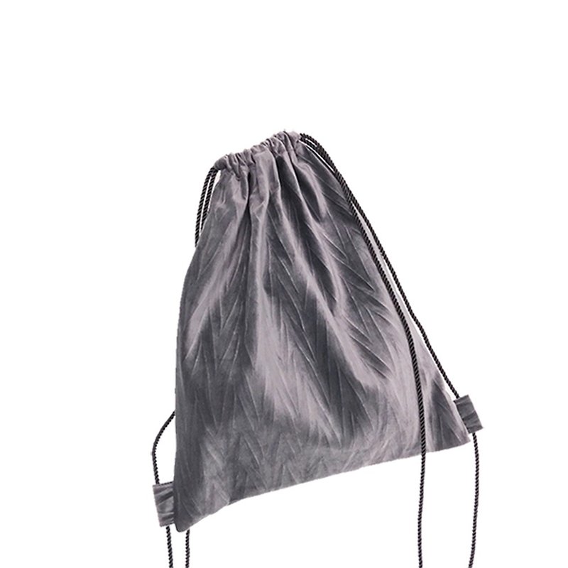 Velvet shoulder bag bag pocket bag - กระเป๋าแมสเซนเจอร์ - กระดาษ สีเงิน