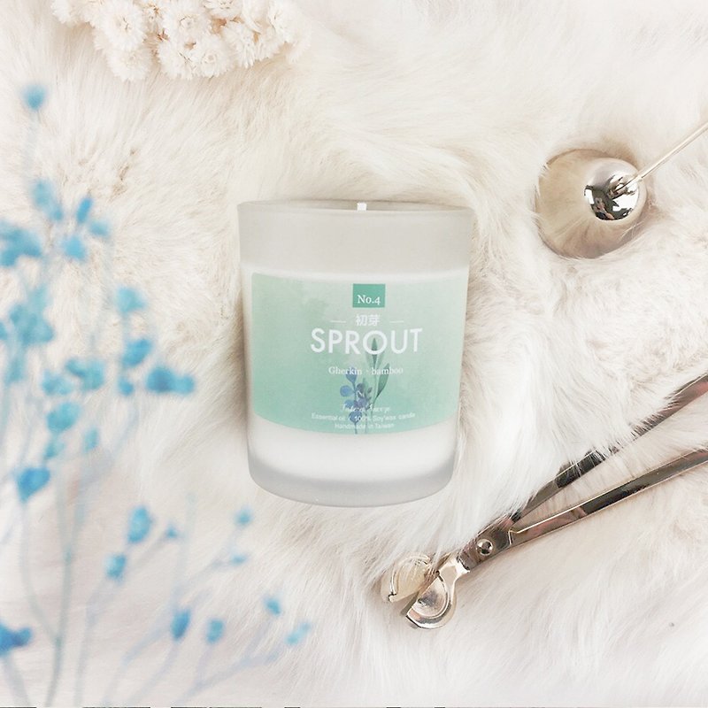 Take a Snooze眯 - Soy Wax Fragrance Candle 200g/No.4 Initial Bud SPROUT - เทียน/เชิงเทียน - ขี้ผึ้ง สีเขียว