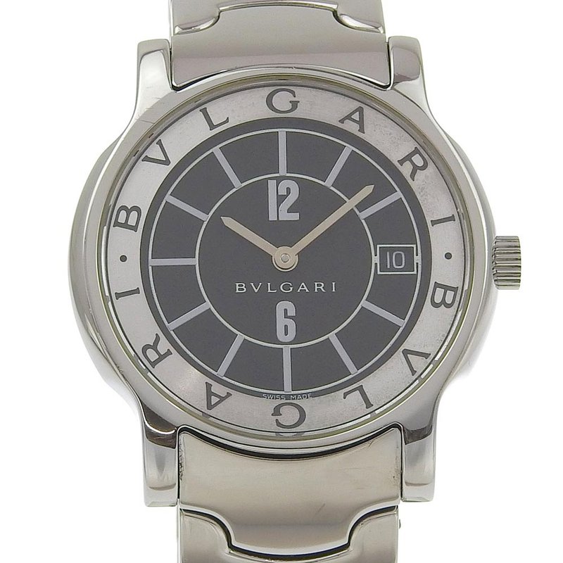 【日本直送】ブルガリ BVLGARI ソロテンポ 腕時計 ST35S SS クオーツ アナログ表示 黒文字盤 メンズ【中古】 - 女錶 - 不鏽鋼 黑色