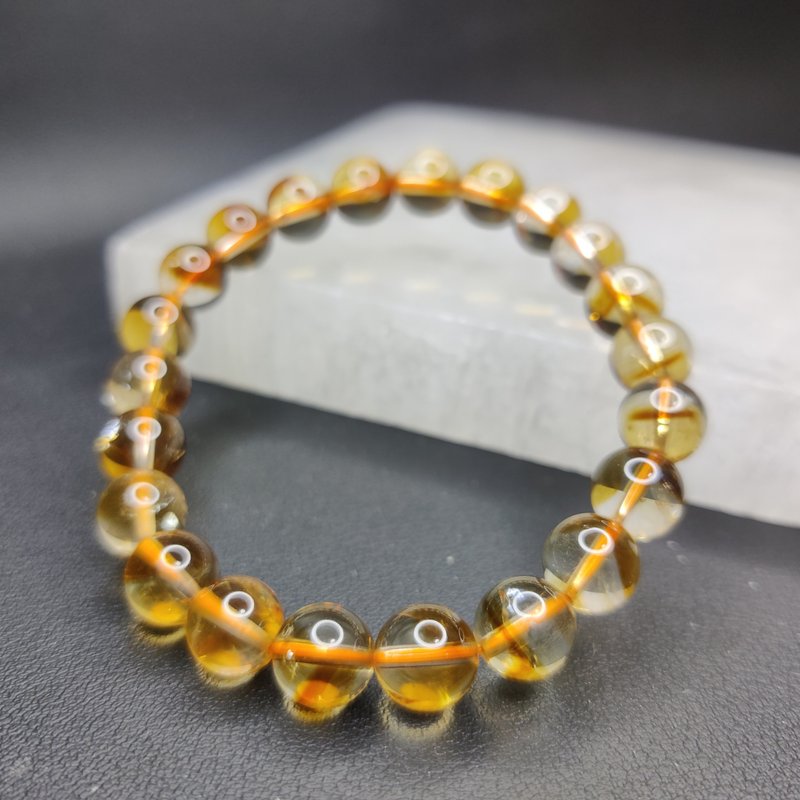黃塔晶 Citrine 8.5mm 手串 手鍊 天然水晶 水晶手鍊 巴西 - 手鍊/手環 - 水晶 黃色