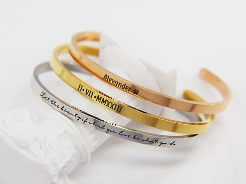 JTK Jewellery 【客製化】刻字情侶手環 | 不鏽鋼刻字手環 | 簡約閨密手鐲 |