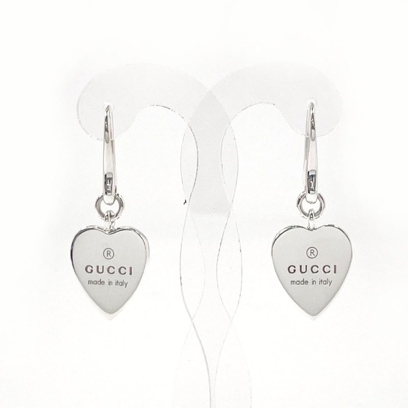 【日本直送 中古美品】グッチ GUCCI ピアス トレードマーク ハート ロゴ シルバー925 アクセサリー 新品仕上げ済み レディース - 耳環/耳夾/耳骨夾 - 純銀 銀色