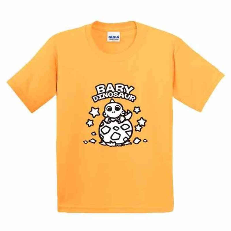 Painted T-shirts | Baby Dinosaur | US cotton T-shirt | Kids | Family fitted | Gifts | painted | yellow - อื่นๆ - ผ้าฝ้าย/ผ้าลินิน 