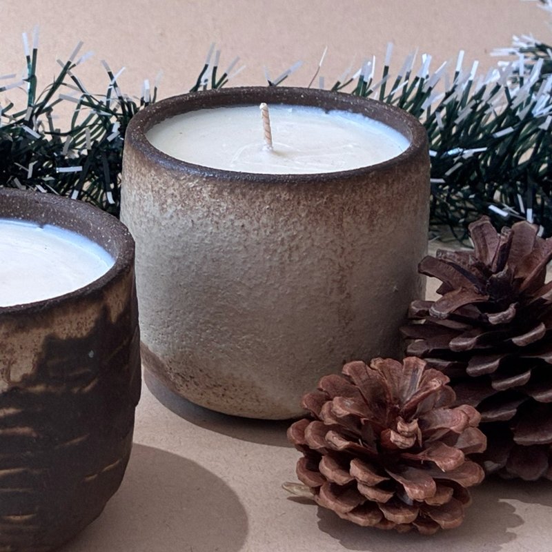 Ceramic Scented Candle - เทียน/เชิงเทียน - ดินเผา สีนำ้ตาล