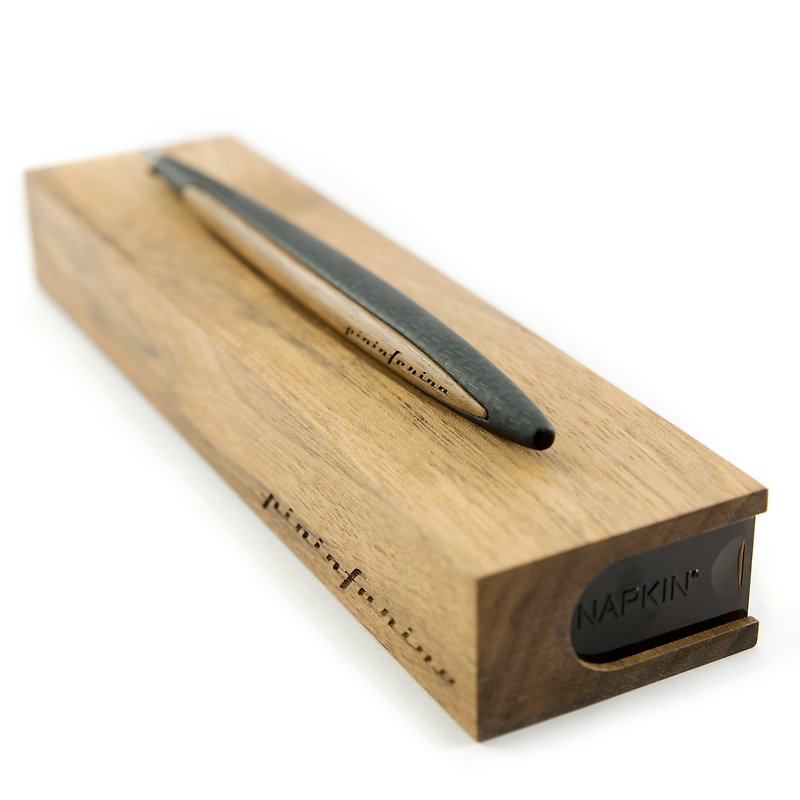 / Napkin Forever / eternal pen Pininfarina Cambiano carbon fiber - Other Writing Utensils - Wood Black