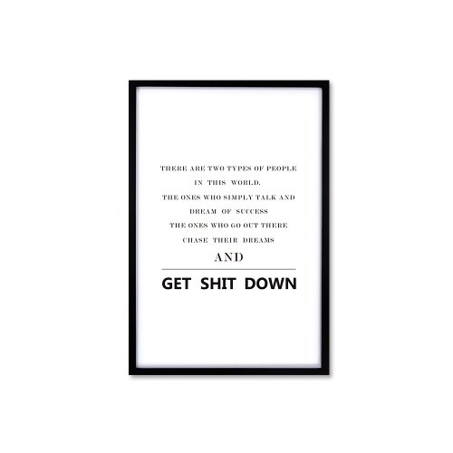 iINDOORS英倫家居 北歐風裝飾畫相框 Get Shit Down 雜誌款 黑色框 63x43cm 室設