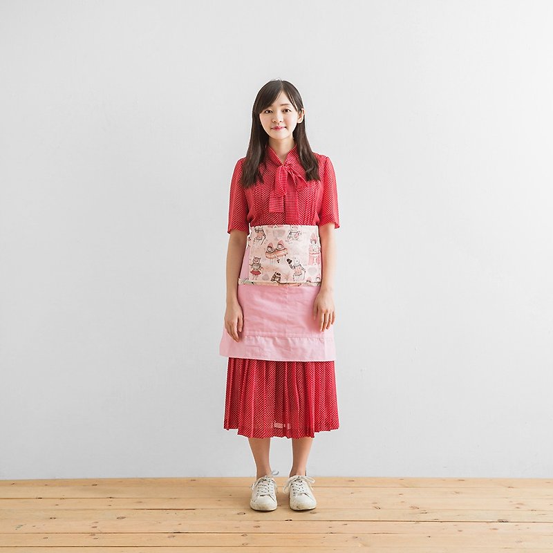 Tea Time Fantasy-Host of Apron (Half) - Aprons - Other Materials Pink