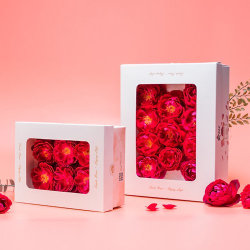 合家歡 Fresh & Natural 【新鮮食用玫瑰】玫瑰禮盒 / 大馬士革玫瑰 / 宅配 (6朵 & 11朵)