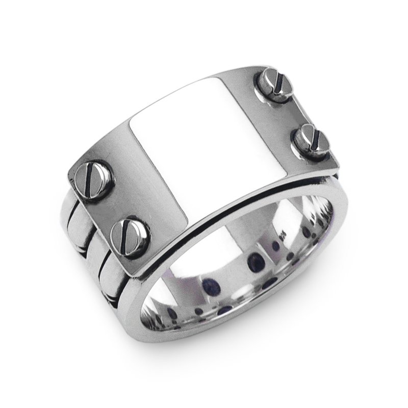 シルバーリング メンズ/シルバー925 リング/シルバーアクセサリー/彼氏プレゼント/日本製/送料無料/fc49 - 戒指 - 純銀 銀色