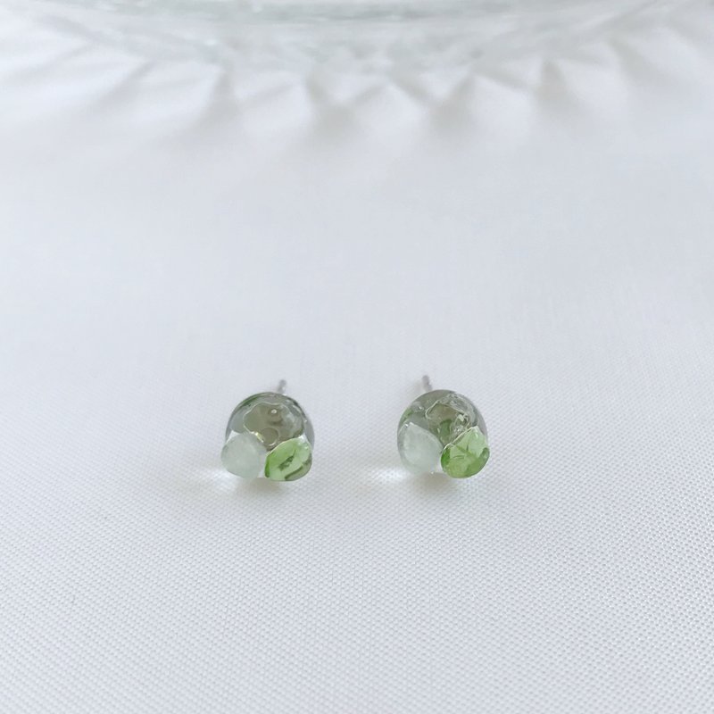 Casual. Peridot Stone Aventurine Green Phosphate Natural Stone Lucky Earrings Anti-allergic Ear Needle Clip-On - Earrings & Clip-ons - Crystal Green