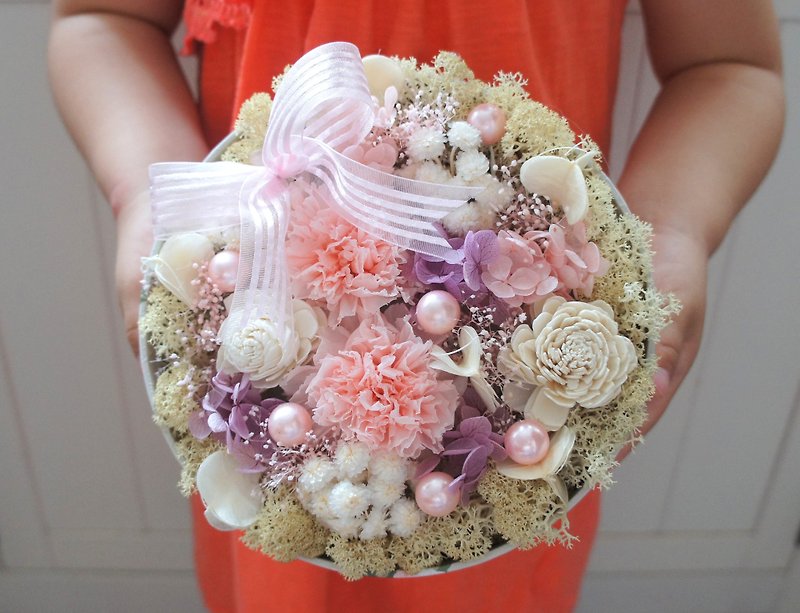 ロマンチックなピンクの美しいフラワーボックス（アマランスギフト/誕生日の贈り物）〜 - 観葉植物 - 寄せ植え・花 ピンク