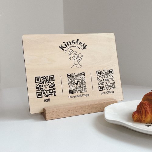 金雀文創禮品 客製化木質立牌 店內佈置 宣傳qrcode A5立牌 選單 桌上立牌