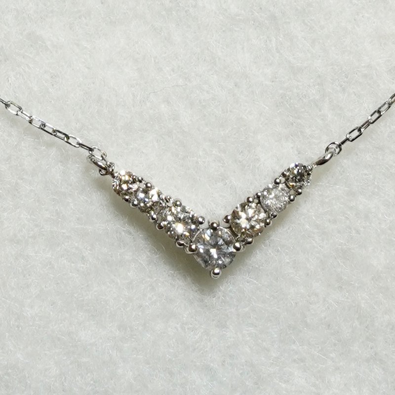 Pt Platinum Diamond0.20ct Necklace - 項鍊 - 其他金屬 銀色