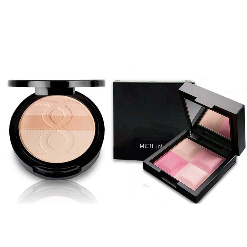 MEILIN sunscreen dual-use powder (3-color mix and match powder) + Jingcan 3D modified cheek blush (4-color cheek palette) - Sunscreen - Other Materials 