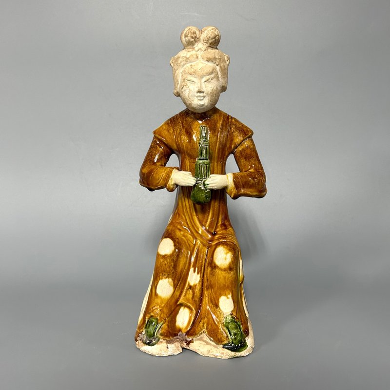 唐三彩仕女樂俑 - 擺飾/家飾品 - 陶 卡其色