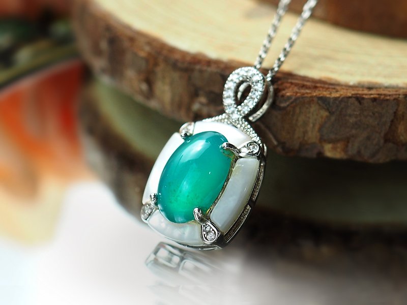 Taiwan Sapphire Series||Heart of the Ocean|| 925 Silver Diamond Taiwan Sapphire Necklace - Necklaces - Silver Blue
