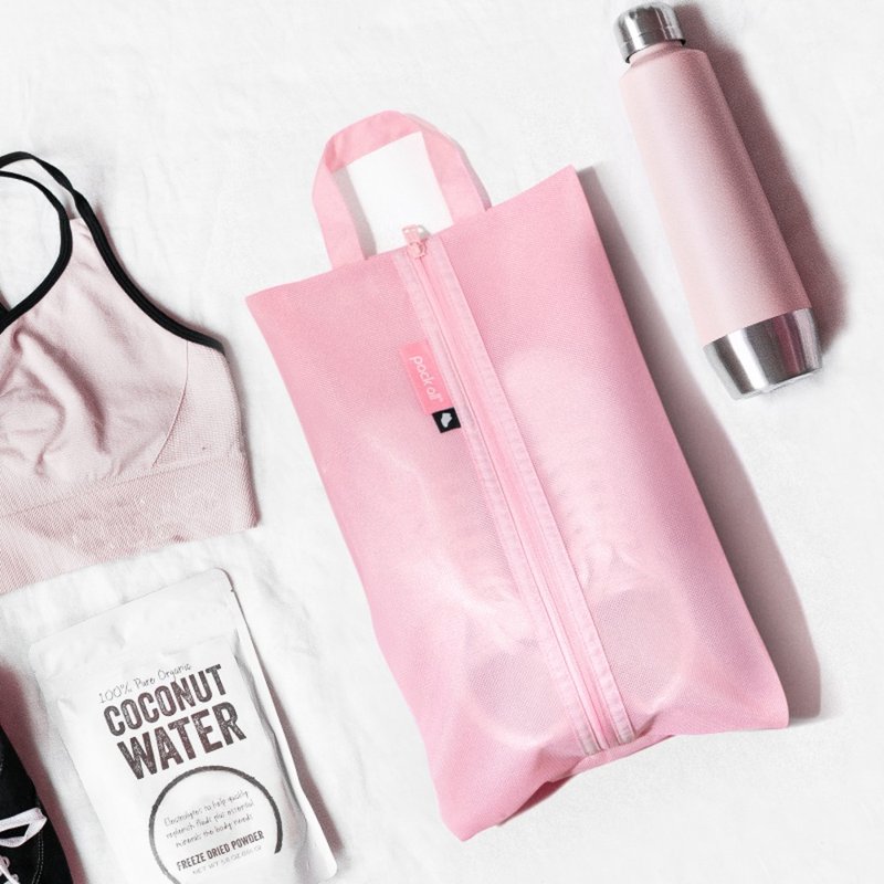 防水トラベルシューズバッグ │ シューズ収納 │ ジッパー付き収納シューズバッグ - ポーチ - 防水素材 グリーン