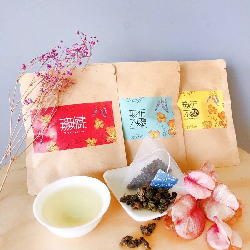 [No flowers, no tea] Floral tea triangle tea bag single pack + ruby ​​black tea/red rhyme black tea loose tea 5g (13 packs in total) - Tea - Fresh Ingredients Green