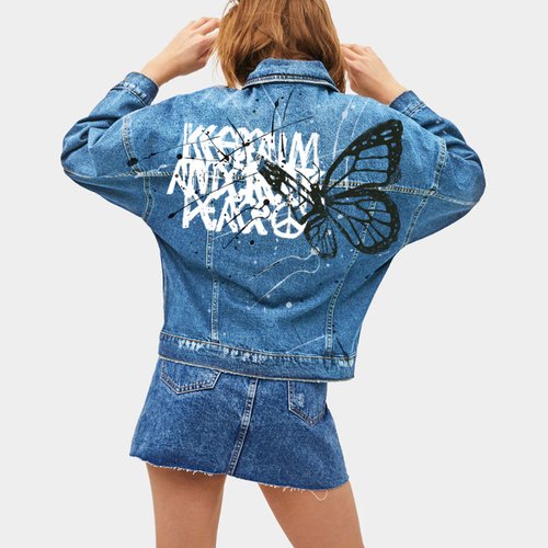 Nigelolart Painted denim jacket, handmade jacket, light denim jacket, custom jacket, lion