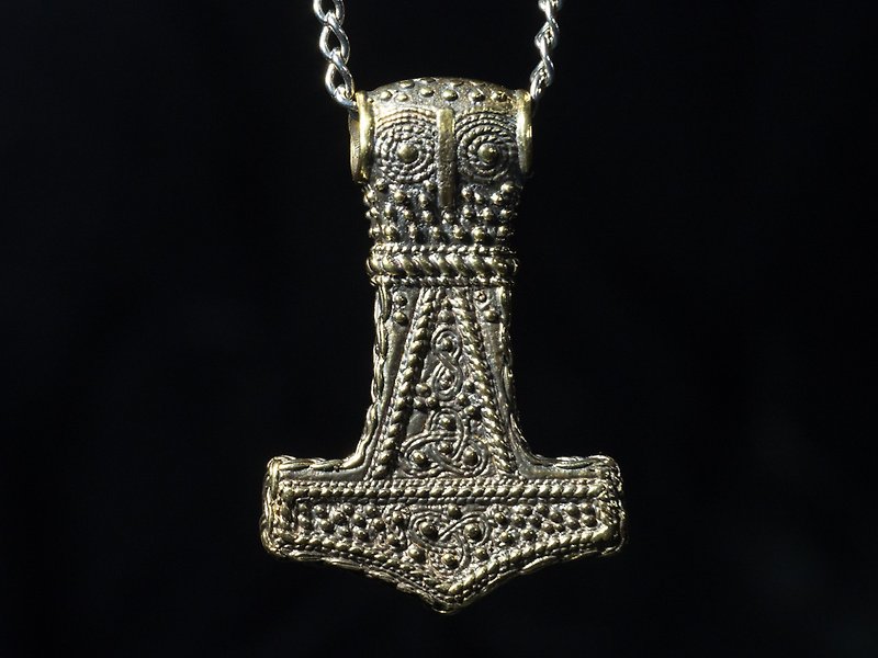 Thors Hammer Bredsatra Mjolnir Pendant. Thor pendant pagan amulet. Vikings Thor - 項鍊 - 其他材質 